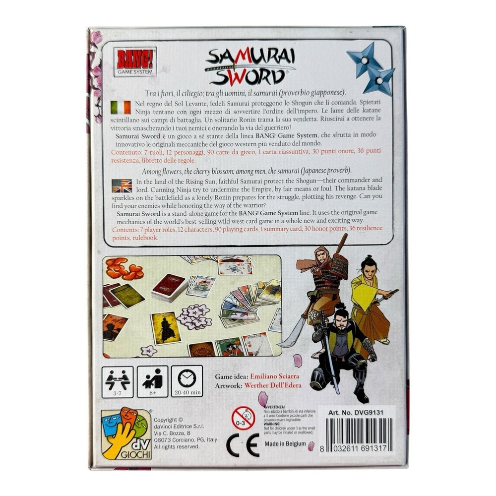 Samurai Sword Card Game by BANG! English/Italian‎ 1st Edition Complete - Picture 3 of 7